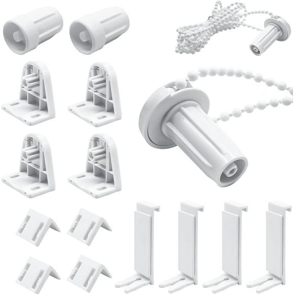 Hongchun 2 Sets 17mm Plastic Roller Blind Repair Kit, No Drilling Kit Needed, for Roller Blinds, Blackout Shutters, White