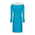 thumbnail image 6 of Sexlip Womens Long Sleeve Midi Dress V Neck Design Soft Fabric Relaxed Silhouette for Office Wear Blue M, 6 of 6
