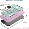 thumbnail image 6 of iPhone 13 Pro Max 5G Case with Slide Camera Cover Military Grade Heavy Duty Shockproof Three-Layer Case with 360° Ring Stand for iPhone 13 Pro Max 6.7"-Green/Pink, 6 of 16
