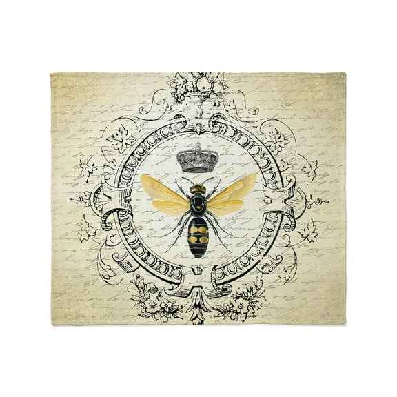 CafePress - Vintage French Queen Bee Throw Blanket - Soft Fleece Throw Blanket, 50"x60" for All Ages