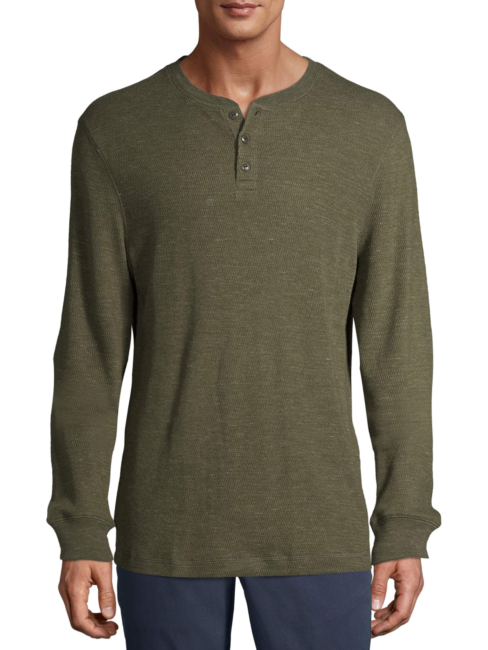 George Men's and Big Men's Long Sleeve Thermal Henley Shirt, Sizes up ...