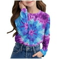 thumbnail image 5 of AUNVITO Girls Long Sleeve Prints Shirts Cute Crewnecks Dressy Casual Blouses Clothes Round Neck Shirts, 5 of 5