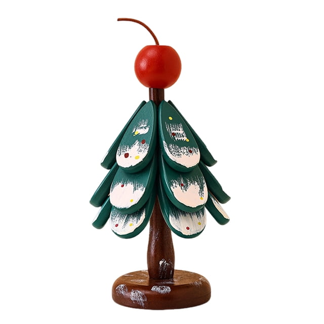 Visland Wooden Christmas Tree Trivets for Hot Dishes Foldable Coasters Pot Holders Heat Resistant Silicone Table Protector Creative Gift for Home Kitchen