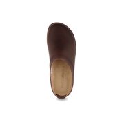HAFLINGER Men Women Leather Clogs 'Travel Classic', dark brown
