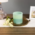 thumbnail image 4 of Northlight 6" Sage Green Battery Operated Flameless LED 3-Wick Flickering Wax Pillar Candle, 4 of 7