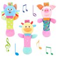 thumbnail image 1 of QJUHUNG 3 Pack Baby Rattles Toys  Baby Soft Rattle Sensory Toys for 0-6 Months Girls Boys  Stuffed Animals Hand Grip Set  Early Educational Toy with Sound for 0-12 Months Boys Girls, 1 of 1