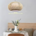 thumbnail image 4 of Vintage Cage Chandelier Light Hand-woven Bamboo Rattan Lantern Pendant Lamp 40W, 4 of 13