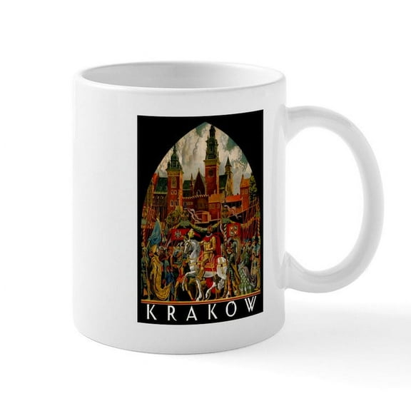 CafePress - Vintage Krakow Poland Travel Mug - 11 oz Ceramic Mug - Novelty Coffee Tea Cup