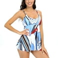 LADIGASU Swim Suits for Women 2025,Ladies Fashion Multicolor Chain Print Back Cutout Swimming