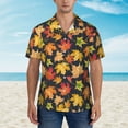 thumbnail image 2 of Sikiie Colorful Maple Leaves Print Men's Hawaiian Shirt, Summer Beach Button Pocket Short Sleeve T-Shirt,XX-Large, 2 of 7