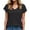 Black, variant on Women's V-Neck Dolman Sleeve Knit Top Textured Casual Blouse,S