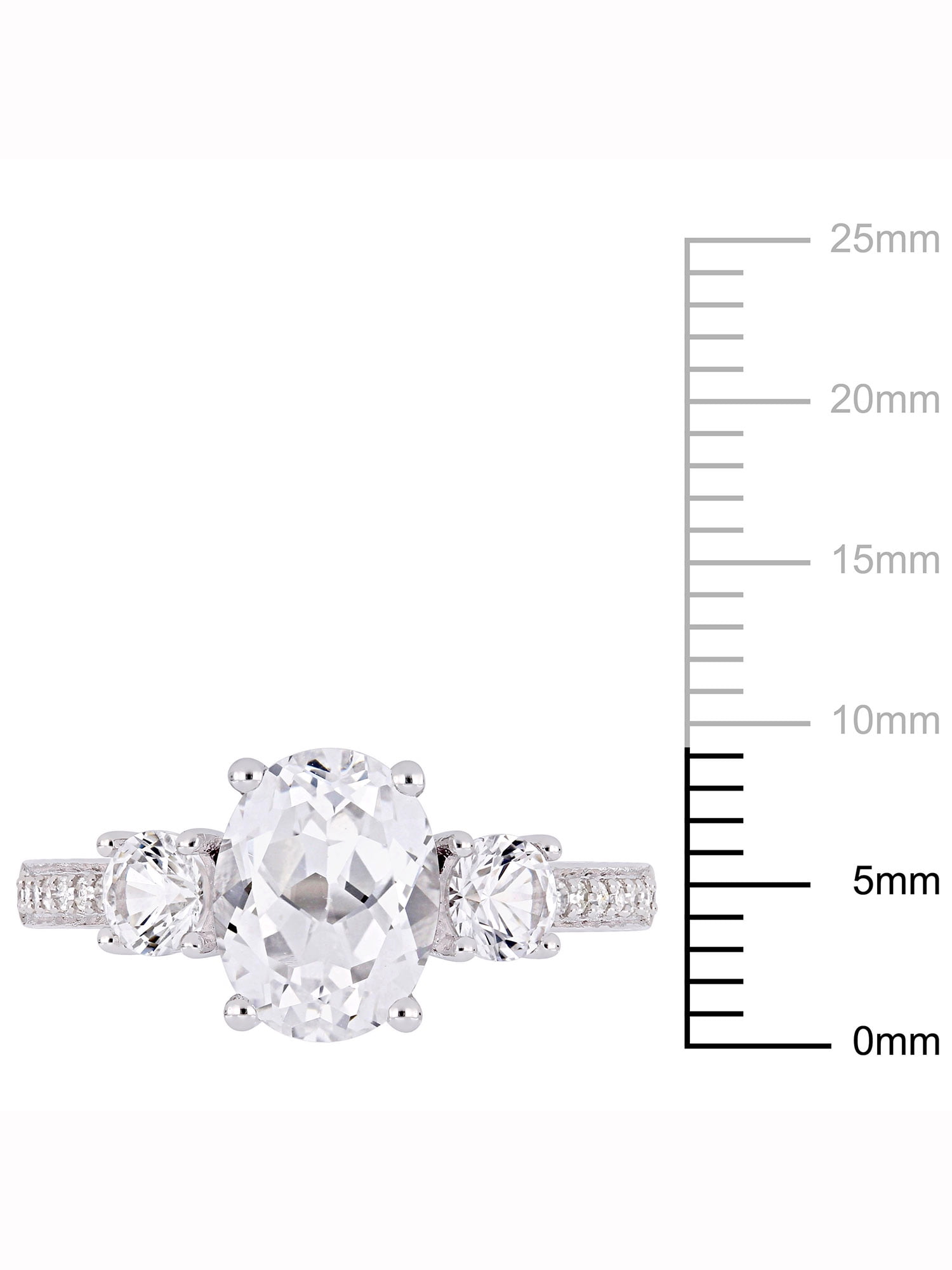 Everly Women's Created Sapphire and Diamond 10K White Gold Engagement Ring