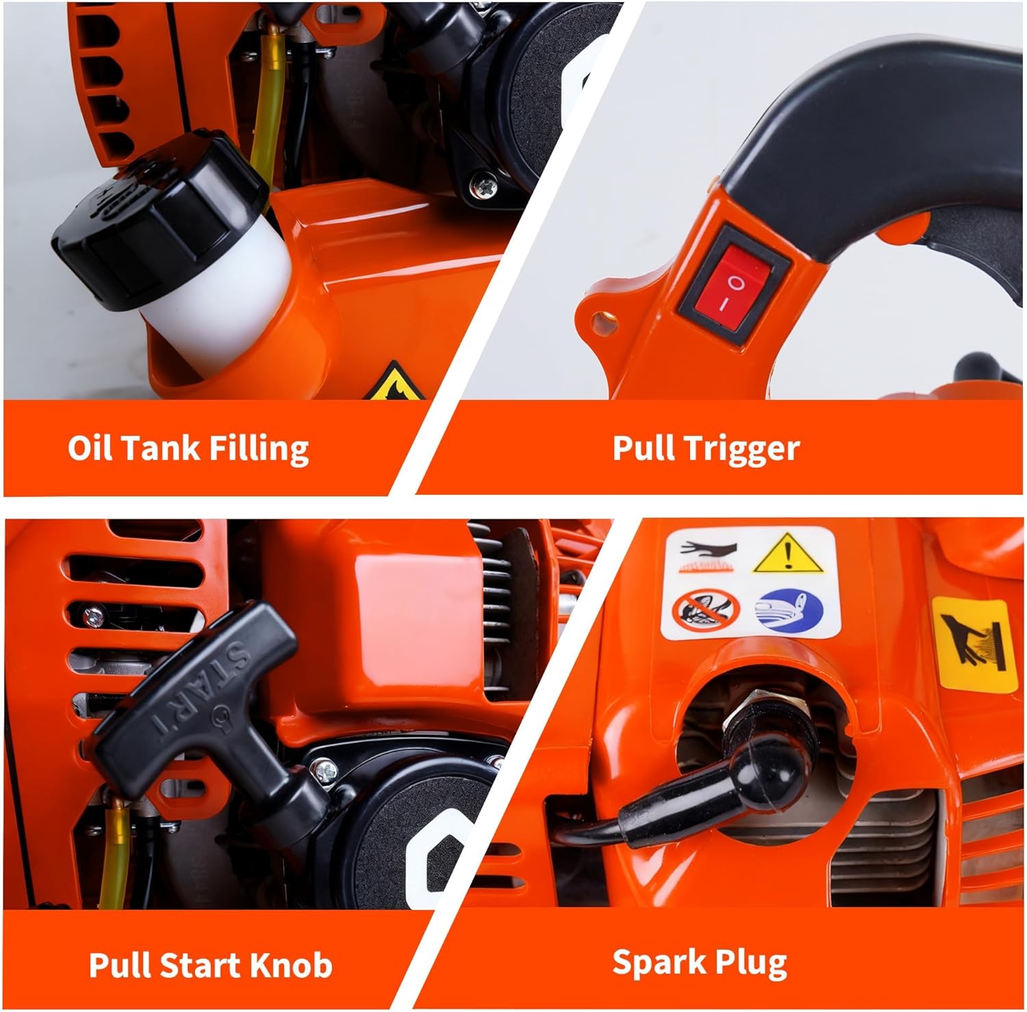 Garvee 280 mph at 490 CFM 28 CC, 2-Cycle Gas Handheld Leaf Blower, Orange