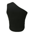 thumbnail image 5 of JIAYUE Women's Tank Top One Shoulder Asymmetrical Neck Sleeveless Versatile Cozy Crop Solid Color Sexy Trendy Female Vest, 5 of 7