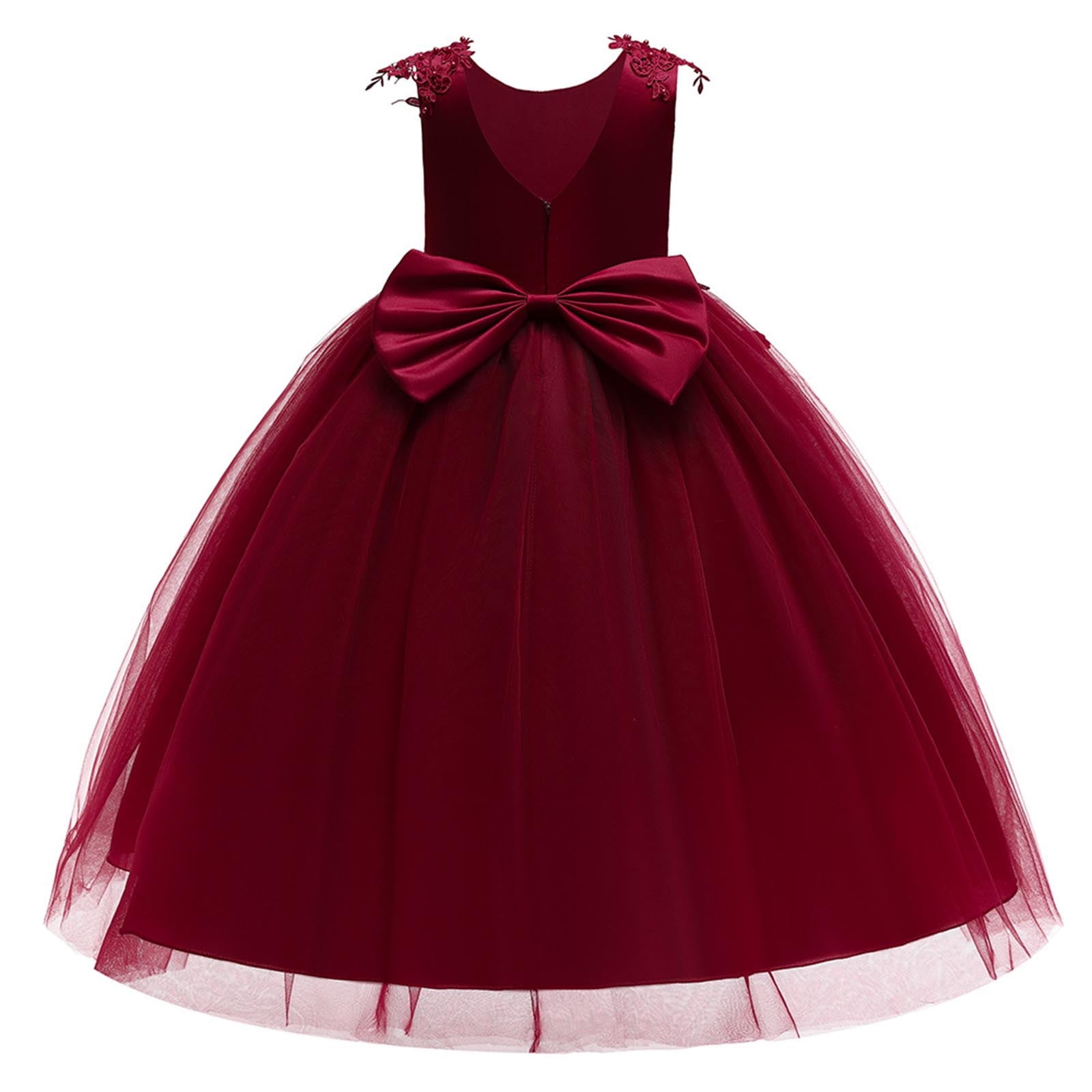 Teen Girls Prom Dresses Size 7-14 Tween Elegant Sleeveless A-Line High Waisted Solid Graduation Evening Party Formal Tulle-Tutu Dress