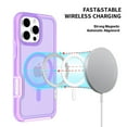 thumbnail image 5 of Allytechgroup Magnetic Translucent Back Case Cover for Apple iPhone 16 Pro, Rugged Bumper Heavy Duty Shockproof Anti-Scratch Protective Stylish Phone Case for Women Men, Purple, 5 of 5