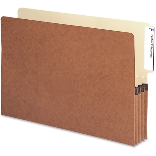 Smead End Tab File Pockets with Manila Liner Legal - 8 1/2" x 14" Sheet Size - 3 1/2" Expansion - End Tab Location - Top Tab Position - Redrope - Redrope - 4.22 oz - Recycled - 10 / Box