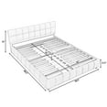 thumbnail image 2 of Harper & Bright Designs Queen Size Upholstered Bed Frame with Storage Drawers, Chenille Platform Bed with Headboard and Solid Frame for Bedroom, Beige, 2 of 13