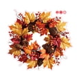 thumbnail image 2 of Fall Maple Leaf Wreath Static Window Clings for Thanksgiving Decor, Thanksgiving Seasonal Decals for Indoor Glass Window Display, 2 of 4