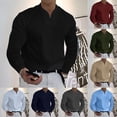 thumbnail image 4 of CENL Men Casual V Neck Dress Shirts Long Sleeve Slim Collar Office Blouse Tops Tee, 4 of 9