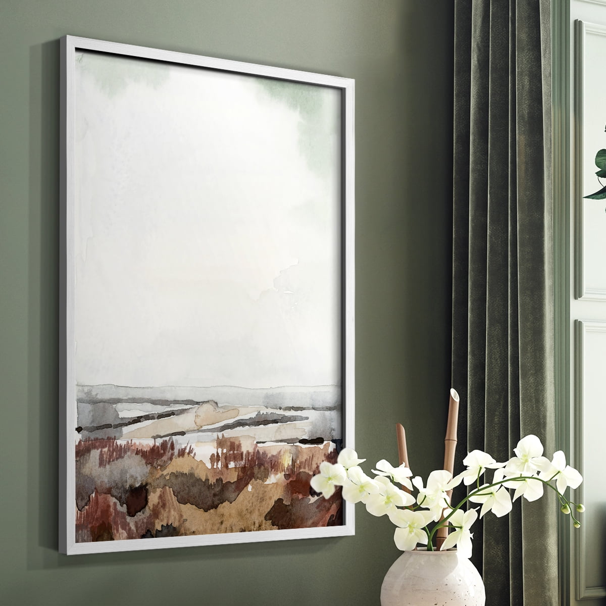 Coastal Inlet Study I Framed Print in White Solid Wood Framed Print No Nail Hanging
