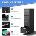 thumbnail image 4 of Bingirl Black Metal 3 - Drawer File Cabinet with Lock, 4 of 7