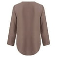 thumbnail image 4 of Abcnature Women Zipper Button Tops Long Sleeves Loose Chiffon Shirt Blouse T-shirt Coffee 5XL, 4 of 6