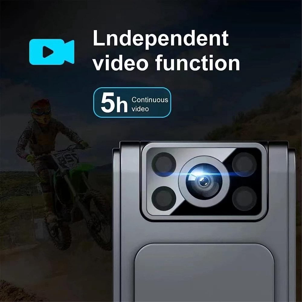 Lindbes New HD 1080P Noise Reduction Camera - 180° Rotatable Lens  HD 1080P Body Worn Camera  Convenient Back Clip Night Vision Recorder  8 Hours Video Recording (WiFi Version)