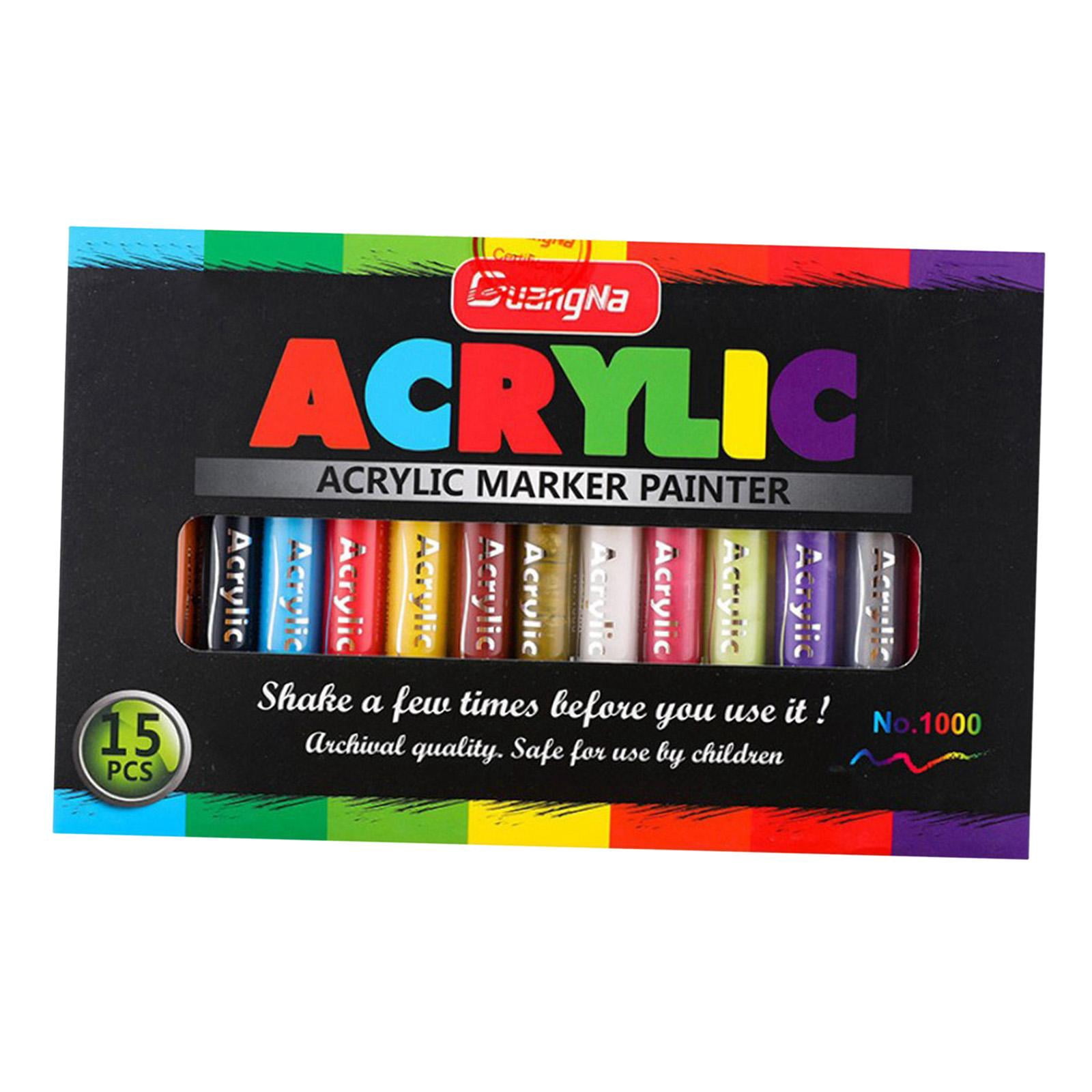 Axioma 12/15/24/36pcs Acrylic Paint Pens for Rock Painting, Stone, Ceramic, Wine Glass, 15pcs