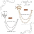 thumbnail image 2 of HUGFEGWE Crown Hanging Chain Brooch Pins, Rhinestone Suit Pins Fashion Crystal Lapel Pins UA824-3106, 2 of 7