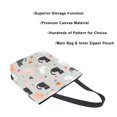 thumbnail image 3 of FORMRS Womens Canvas Tote Bag with Zipper Inner Pocket Shoulder Handbag, Gray Cartoon Pattern, 3 of 7
