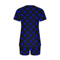 thumbnail image 4 of Two Piece Sets for Women Summer Plus Size Fashion Polka Casual Home Two-piece V-neck Top With Pocket Shorts Set, 4 of 6
