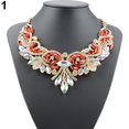 thumbnail image 4 of AYYUFE Colorful Rhinestone Flower Pendent Chain Choker Statement Collar Bib Necklace, 4 of 7