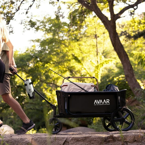 Avaar Collapsible Wagon Cart, Portable Utility Cart for Camping, Beach, Picnic, Shopping, Sports, and Grocery Transport, Green