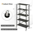 thumbnail image 3 of Costway 5-Tier Foldable Storage Shelves Adjustable Collapsible Organizer Rack with Wheels, 3 of 10