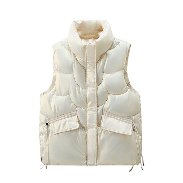 Txlixc Chaleco de mujer chaqueta de otoño chaqueta de cremallera de color sólido con bolsillo Txlixc moda