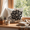 thumbnail image 3 of Sm:)e Black Brown Waterproof Dahlia Floral Throw Pillow Covers 18x18 Inch Set of 2, Outdoor Farmhouse Decorative Square Cushion Cases for Patio, Living Room, Sofa, Bed, 3 of 8