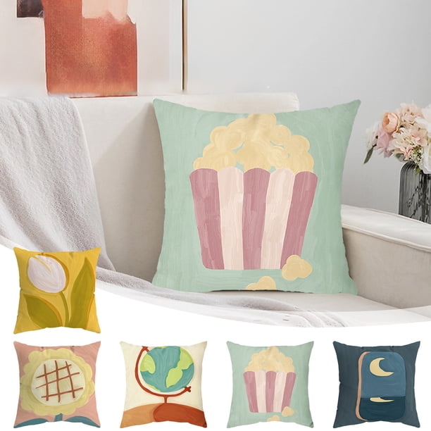 Almohada Extraíble con Combinación de Girasoles, Cojín Decorativo, Almohada Escandinava para Sofá, Respaldo de Cama, Almohada para La Siesta