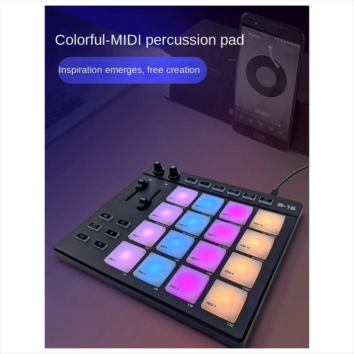B16 MIDI Keyboard Percussion Pad - for Music Productio DJ Controller Arranger