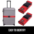 thumbnail image 4 of Correas de equipaje GORILLA GRIP, resistentes y ajustables, paquete de 2, rojas, 4 of 9