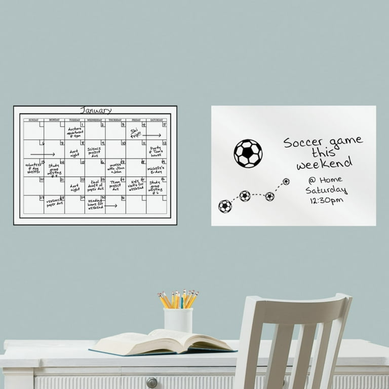 Dry Erase Calendar Decal for Walls, White Board Stickers