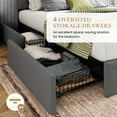 thumbnail image 5 of Sha Cerlin Light Grey King Fabric Platform Bed Frame with 4 Storage Drawers & Adjustable Headboard, Adult, 5 of 8