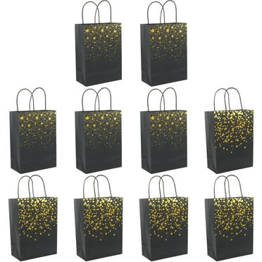 10 Pcs Gift Bags Bulk Birthday Gift Bags Shopping Bags Festival Gift Bags Gift Bag with Handle Bronzing Paper