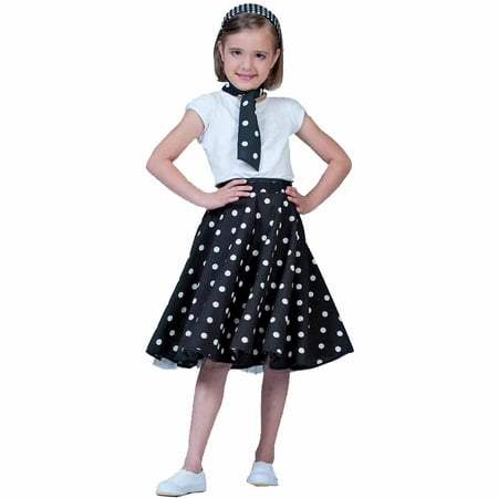 Black Sock Hop Skirt Child Girl Halloween Costume
