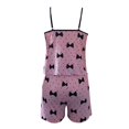 thumbnail image 5 of Pajamas for Women Set Short Sleeve Soft Ice Silk Summer Suspender Home Clothes Purple Bow Print Sleepwear Pajama, 5 of 6
