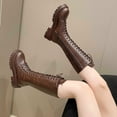 thumbnail image 7 of Stylish Women's Mid Calf Boots Fashion Suede Leather Winter Booties Featuring Lace Up Design Comfortable Heel Platform For Casual Wear, 7 of 7
