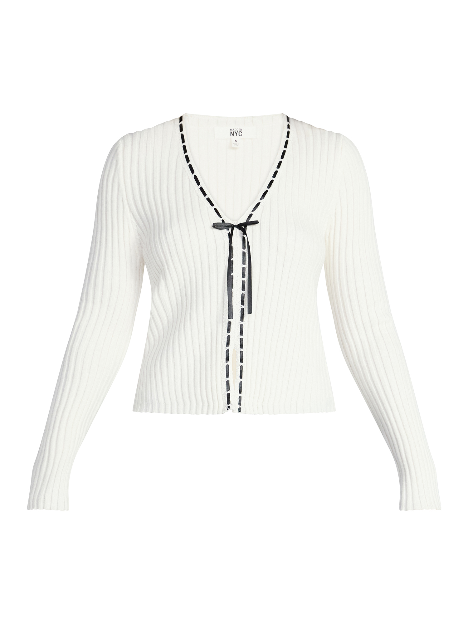Madden NYC Women's Tie Front Top with Long Sleeves, Sizes XXS-XXL
