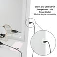 thumbnail image 2 of Ember Interiors Polly White Makeup Vanity Desk with Lights, Charging Station, 2 of 10