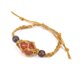 thumbnail image 1 of Xiao Hua Pulsera de cuentas hecha a mano, ideal para hombres y mujeres, tejida a mano con piedra natural marrón, con bolsa de malla ajustable y elástica (roja)., 1 of 4