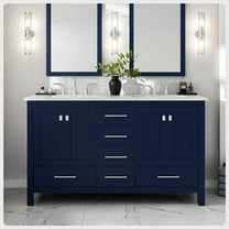 Eviva Aberdeen 60 Inch Double Sink Blue Transitional Bathroom Vanit